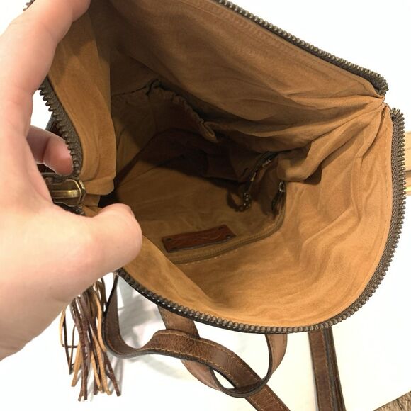 Patricia Nash Luzille Convertible Backpack Purse Tote Brown Leather Suede Liner main image 8